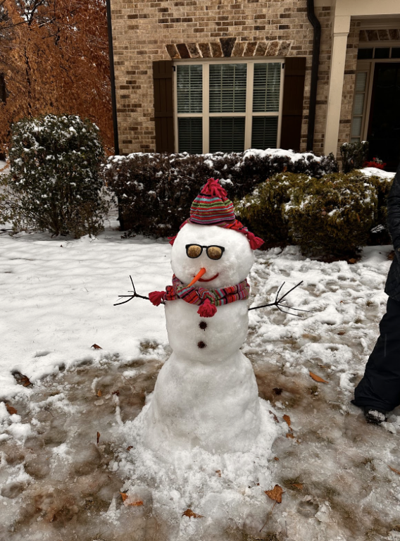 Snowman built by a Chamblee student.
Photo courtesy of Kira Lawson ('27).